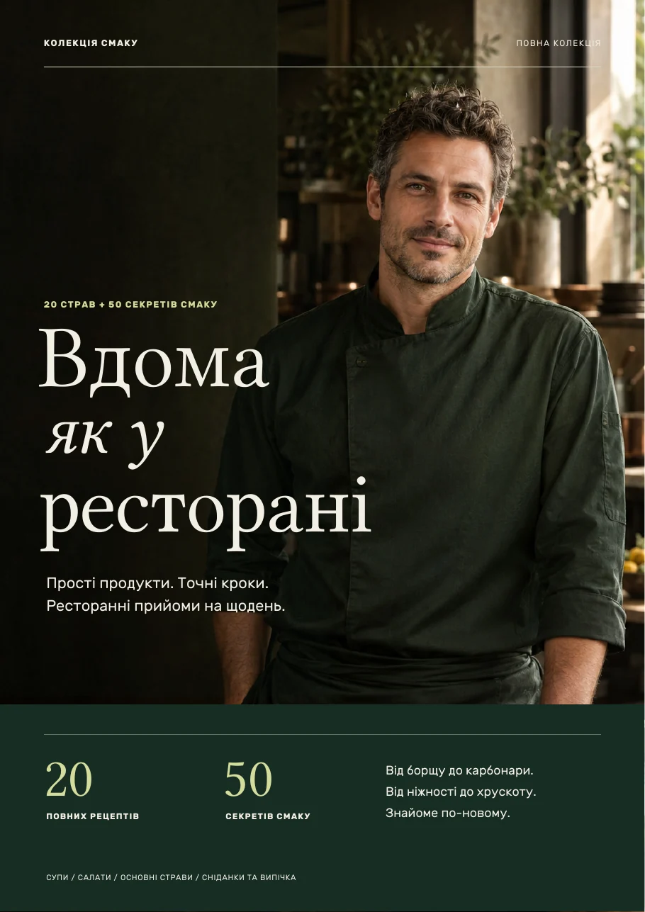 Обкладинка PDF-книги «Вдома як у ресторані»